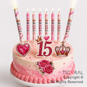 KIT DECO TORTA MIS 15 (12 UNIDADES)